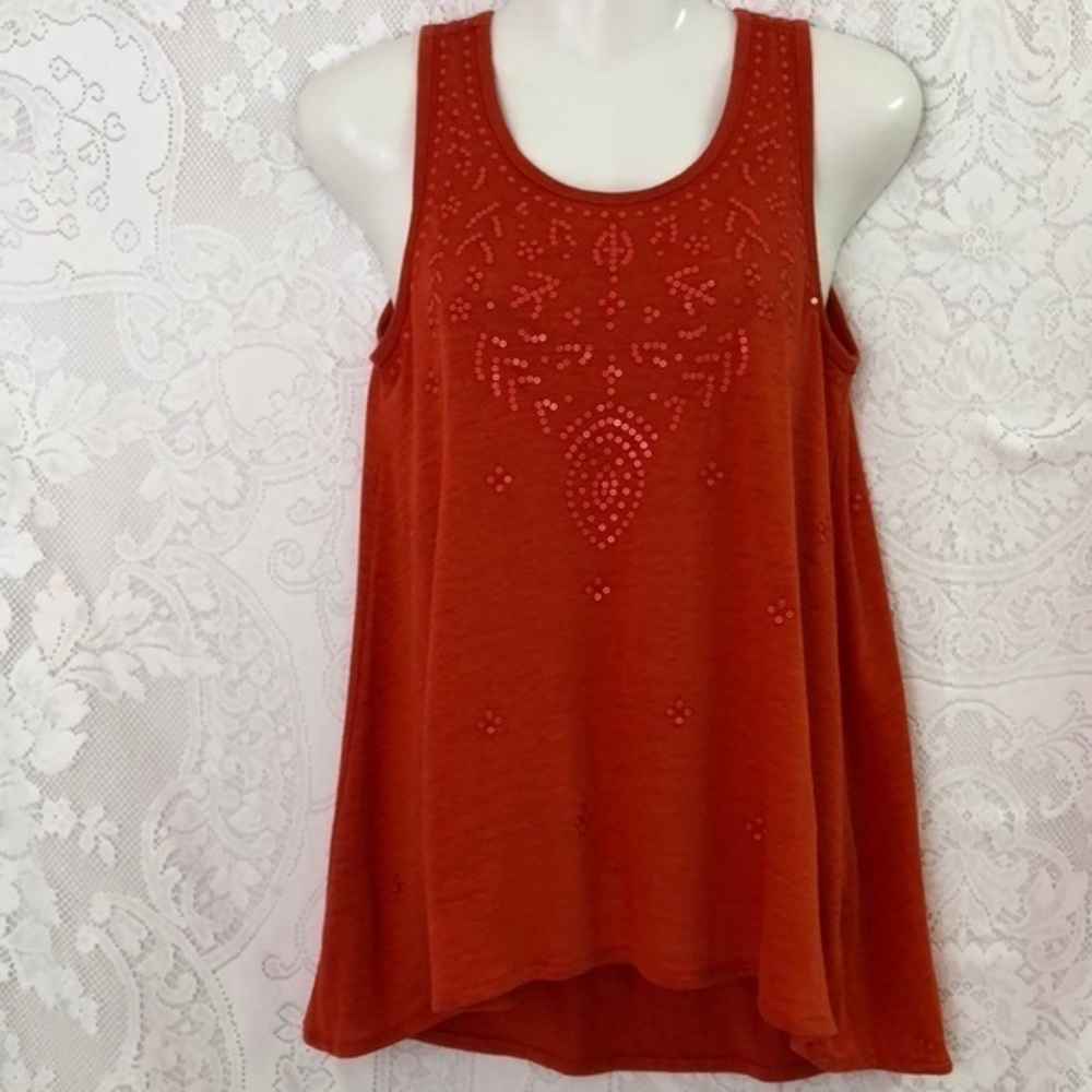 Michael Kors orange tank w/sequins sz S